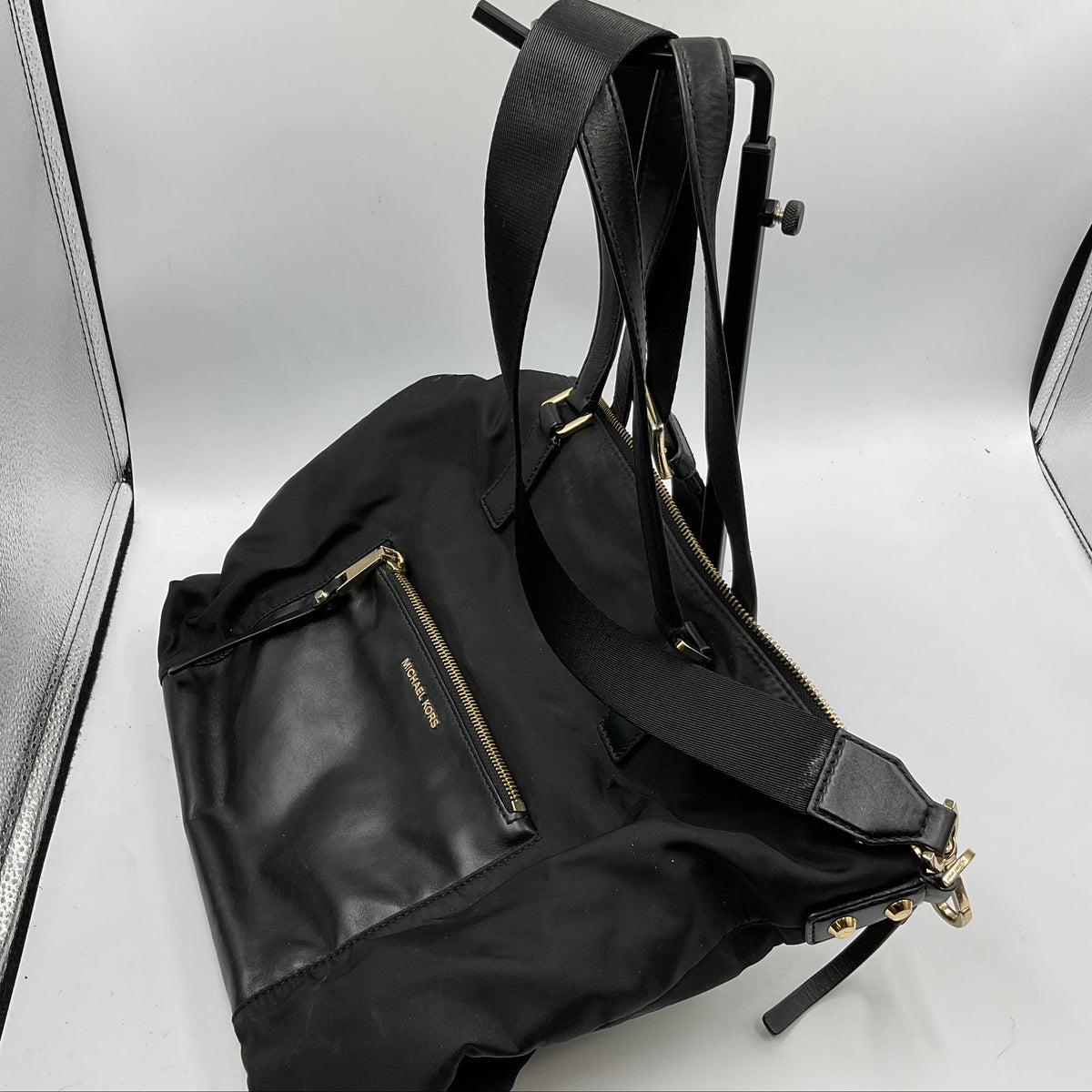 Michael Kors Black Tote Shoulder Bag Gold Hardware