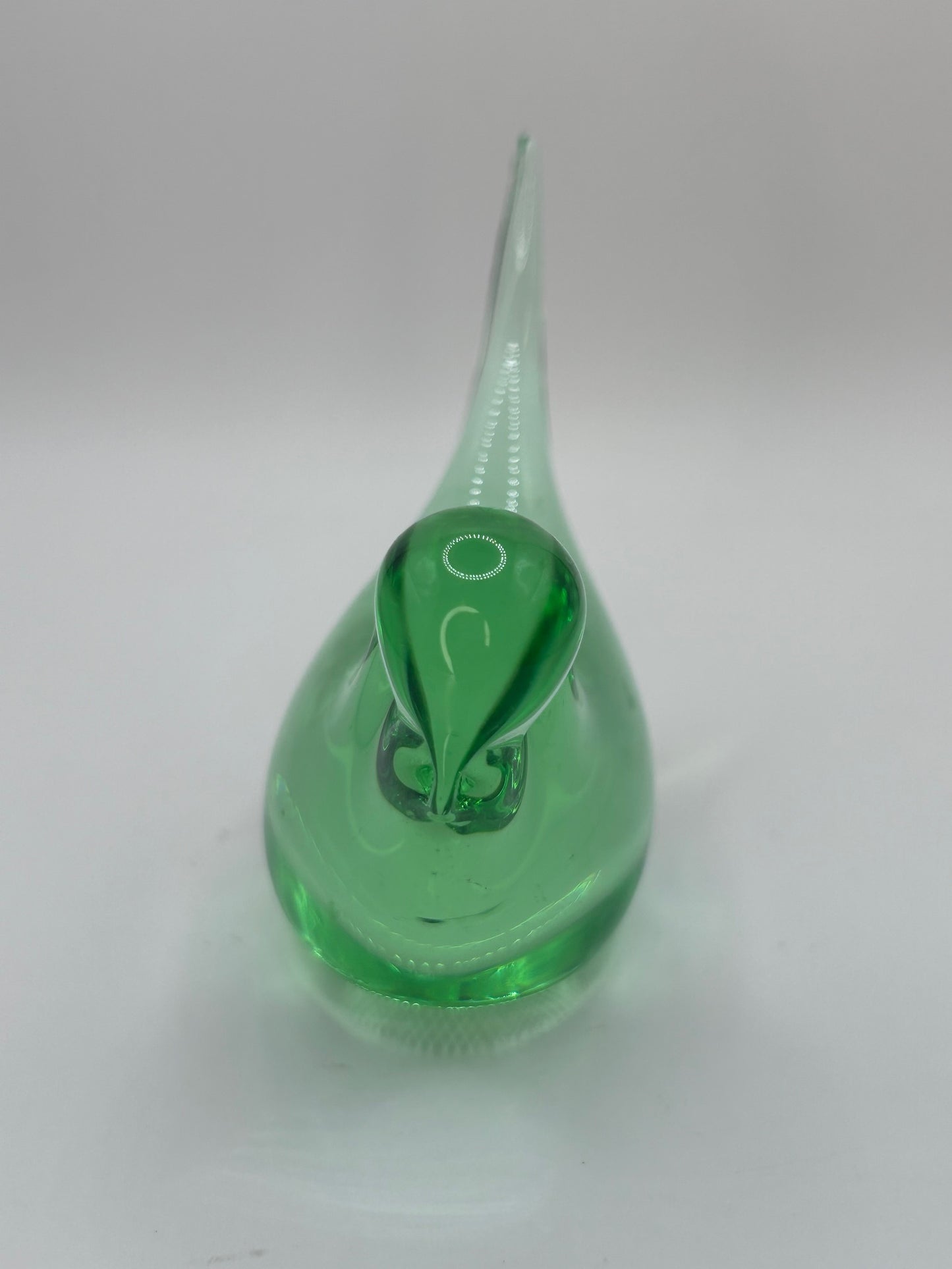 Light Green Handmade Glass Bird Art Figurine