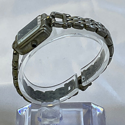 Vintage Gucci Quartz Women's Watch Emblem Stamped Silvertone Working Condition New Battery