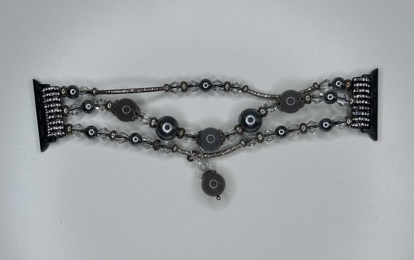 Apple Watch Band Women's Beaded Gray 5 3/4" Bracelet Band