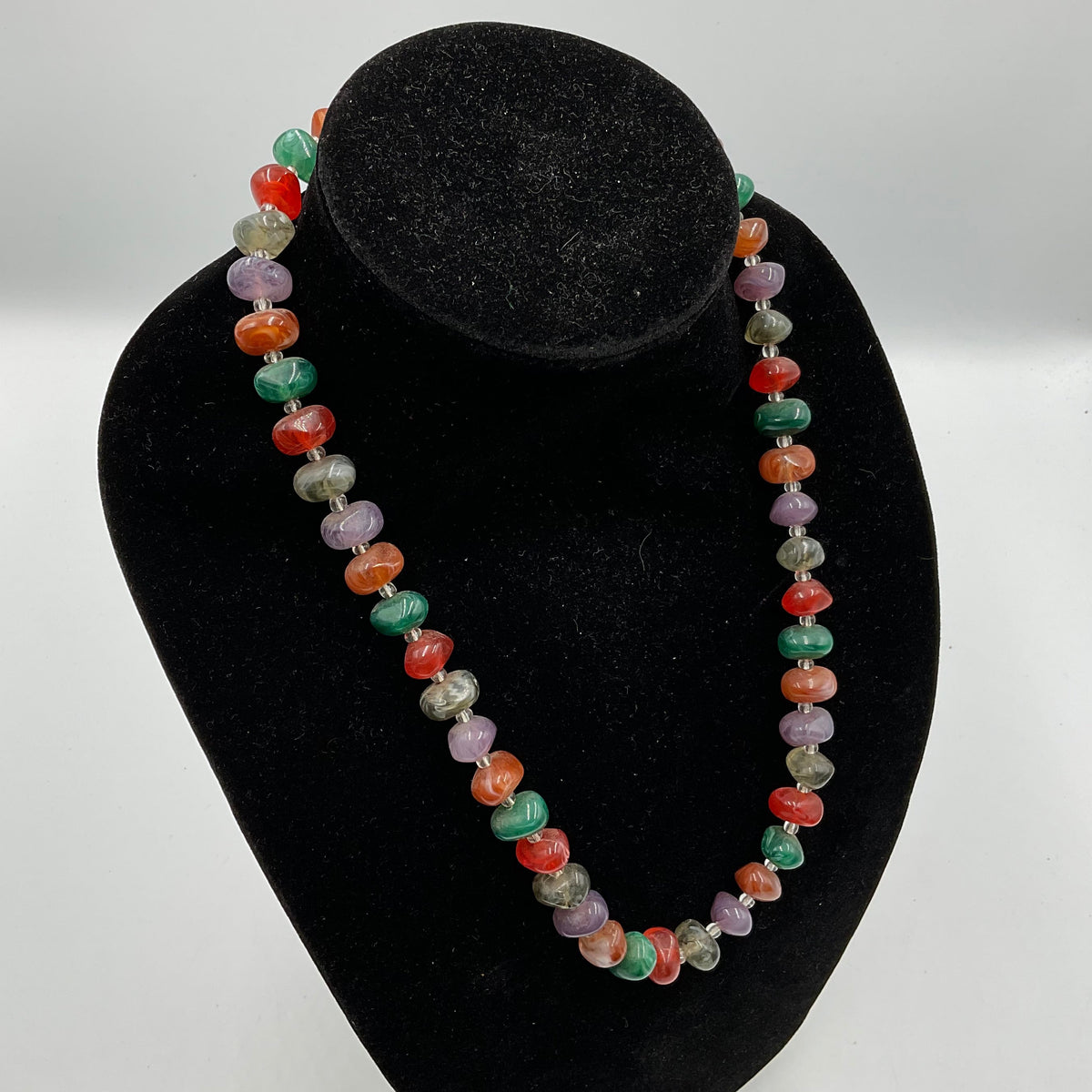 Multicolor Jellybean Shaped Beads Fashion Jewelry Necklace