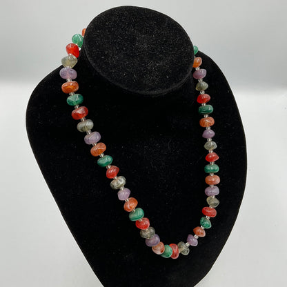 Multicolor Jellybean Shaped Beads Fashion Jewelry Necklace