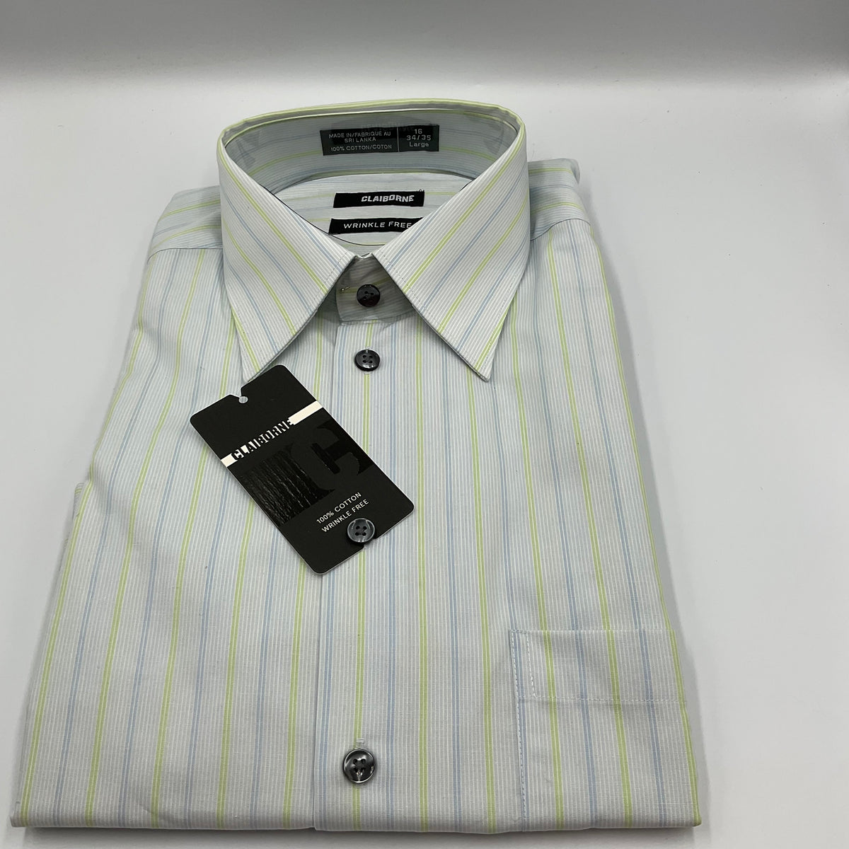 Claiborne Men's Dress Shirt Long Sleeve Large New with Tags