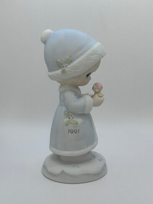 Precious Moments Vintage 1991 May Your Christmas Be Merry Special Issue Porcelain Figurine