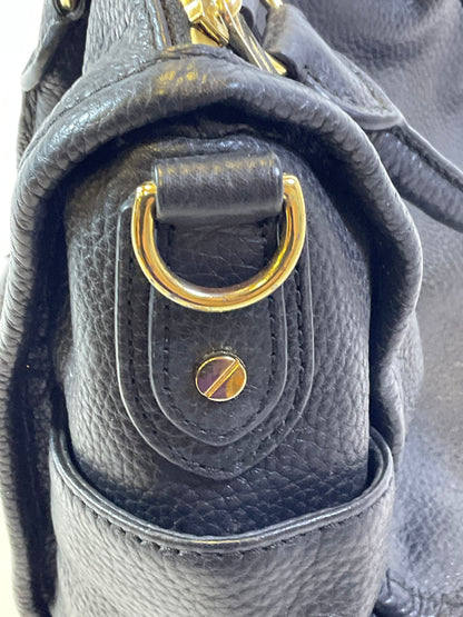 Michael Kors Margo Black Leather Shoulder Satchel Messenger Handbag