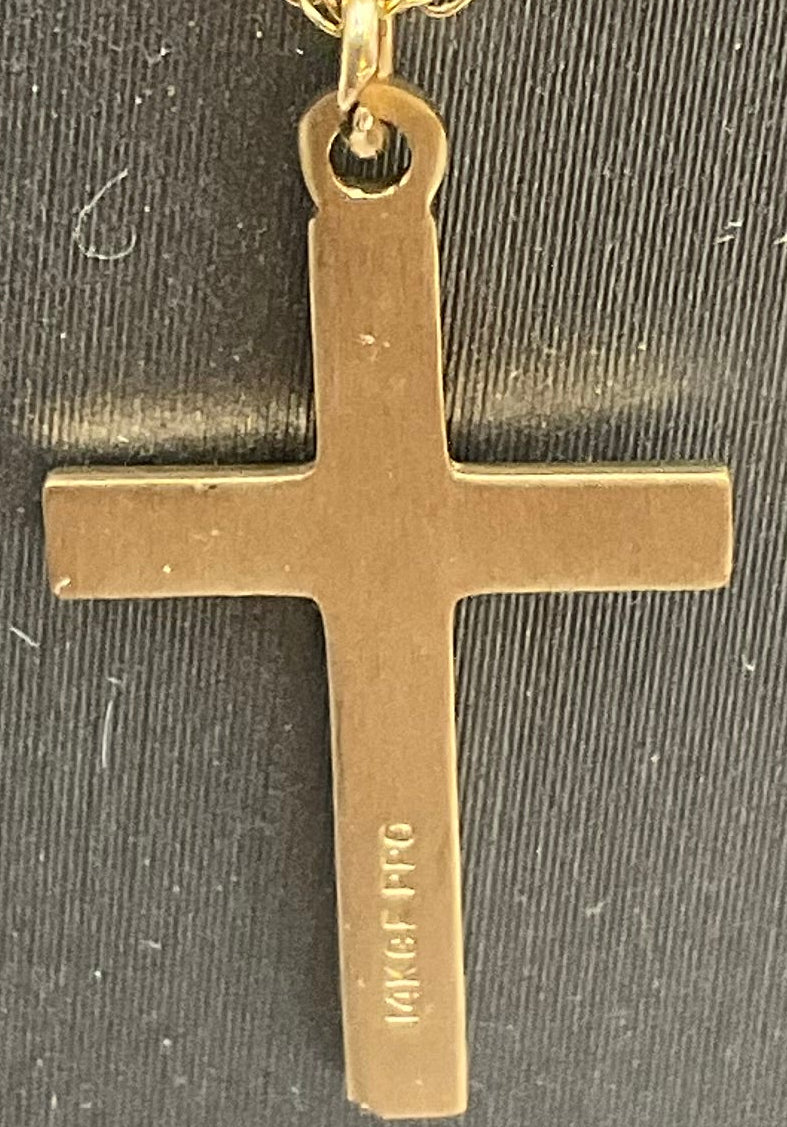 14K Gold Filled Cross Pendant Necklace