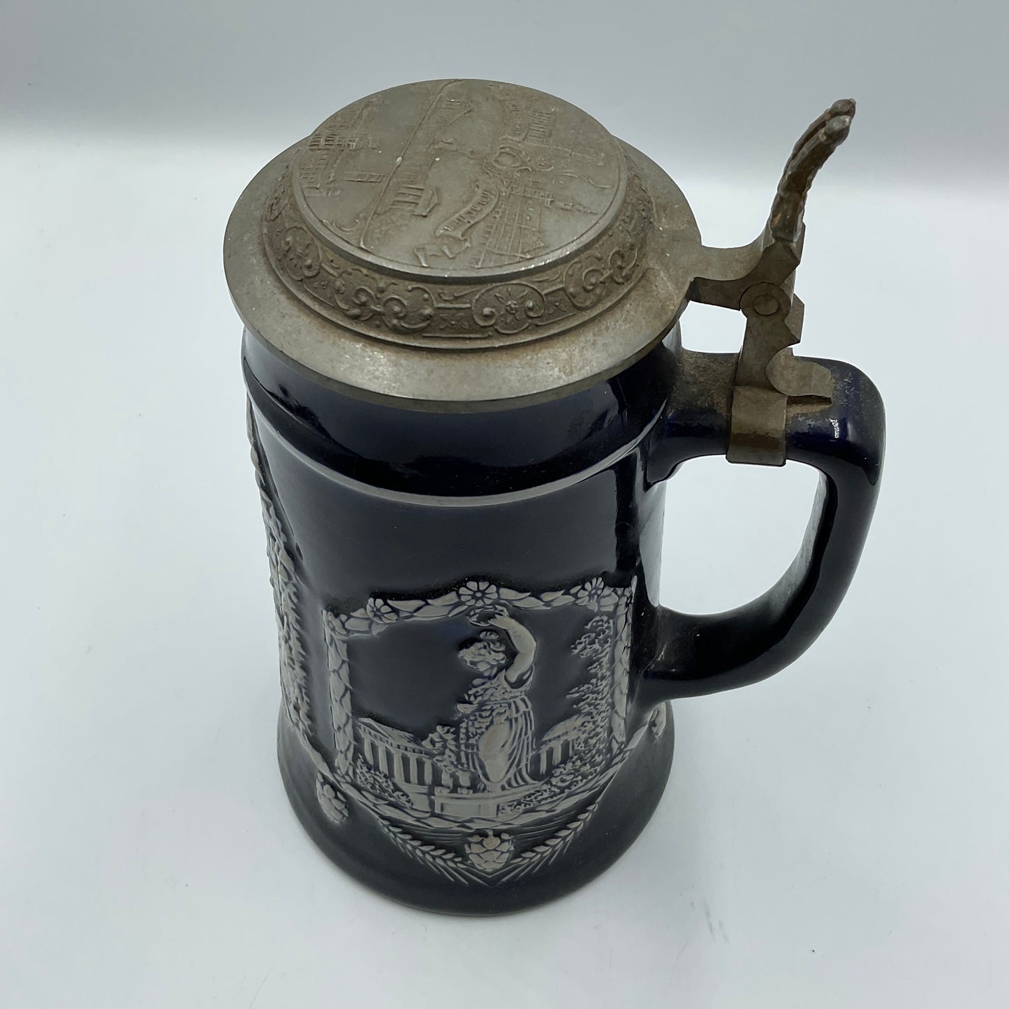 German Beer Stein Cobalt Blue