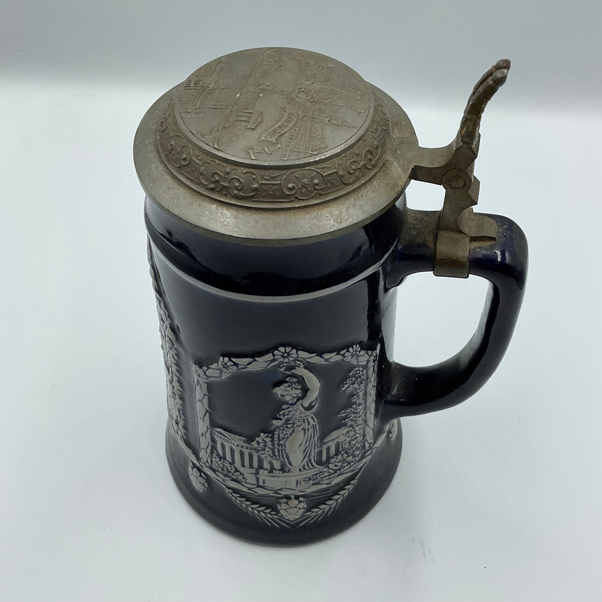 German Beer Stein Cobalt Blue