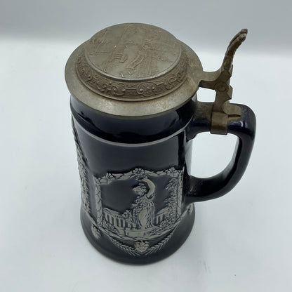 German Beer Stein Cobalt Blue