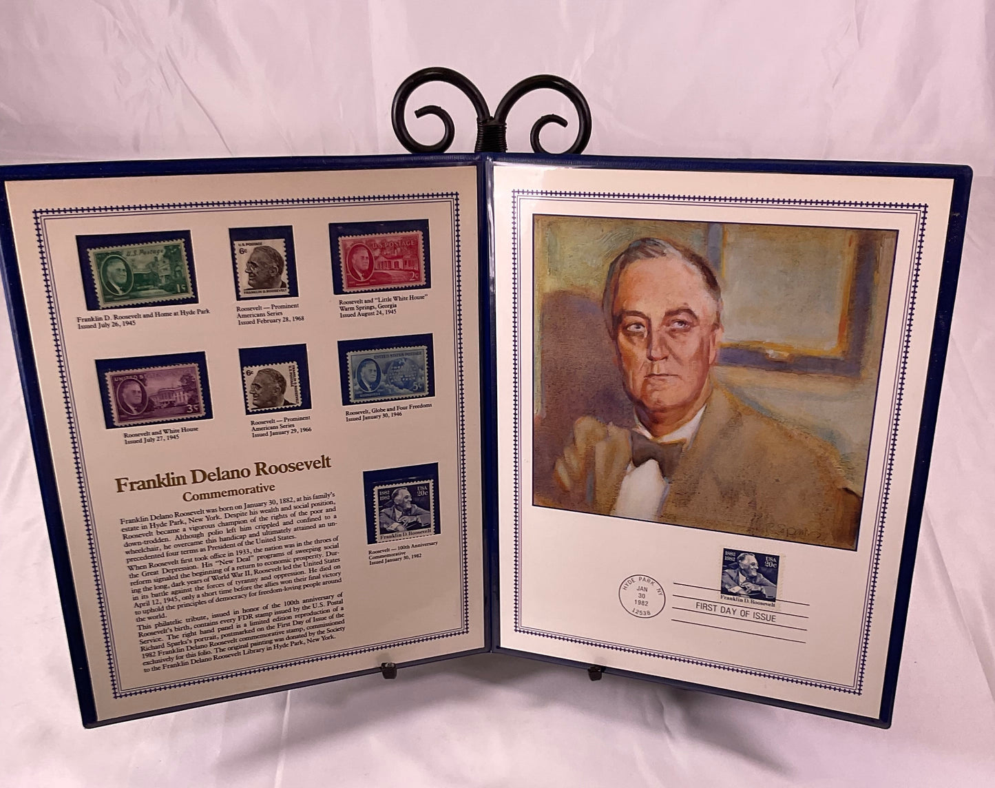 Franklin Delano Roosevelt Commemorative Hardcover Stamp Book from the Postal Commemorative Society