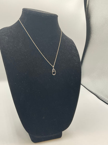 silver Celtic Triquetra open teardrop pendant necklace