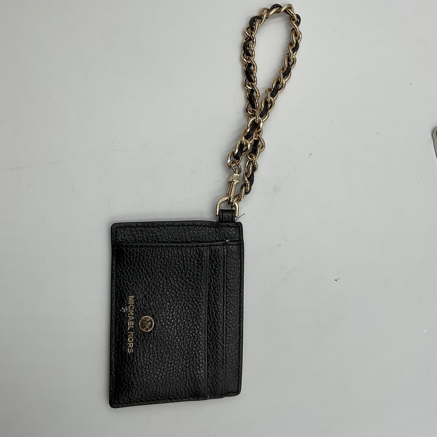 Michael Kors Black Card Holder Wallet with Gold Chain