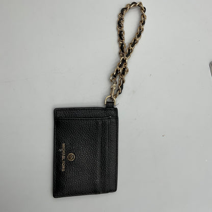 Michael Kors Black Card Holder Wallet with Gold Chain