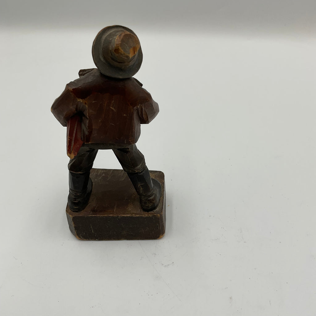 Vintage Hand Carved Wood Sculpture Marked Italy