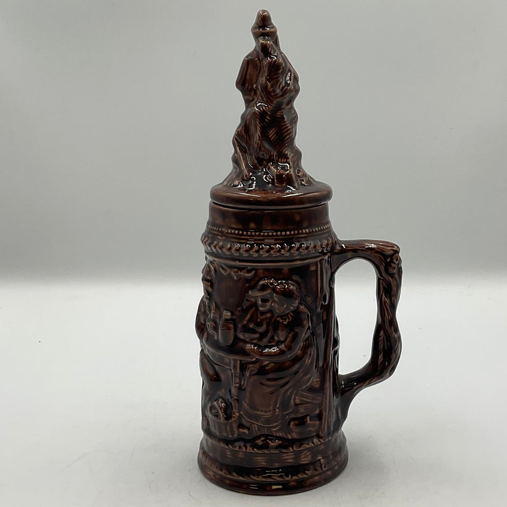 Vintage Glazed Pottery 3D Embossed Ceramic Beer Stein Gerz Germany
