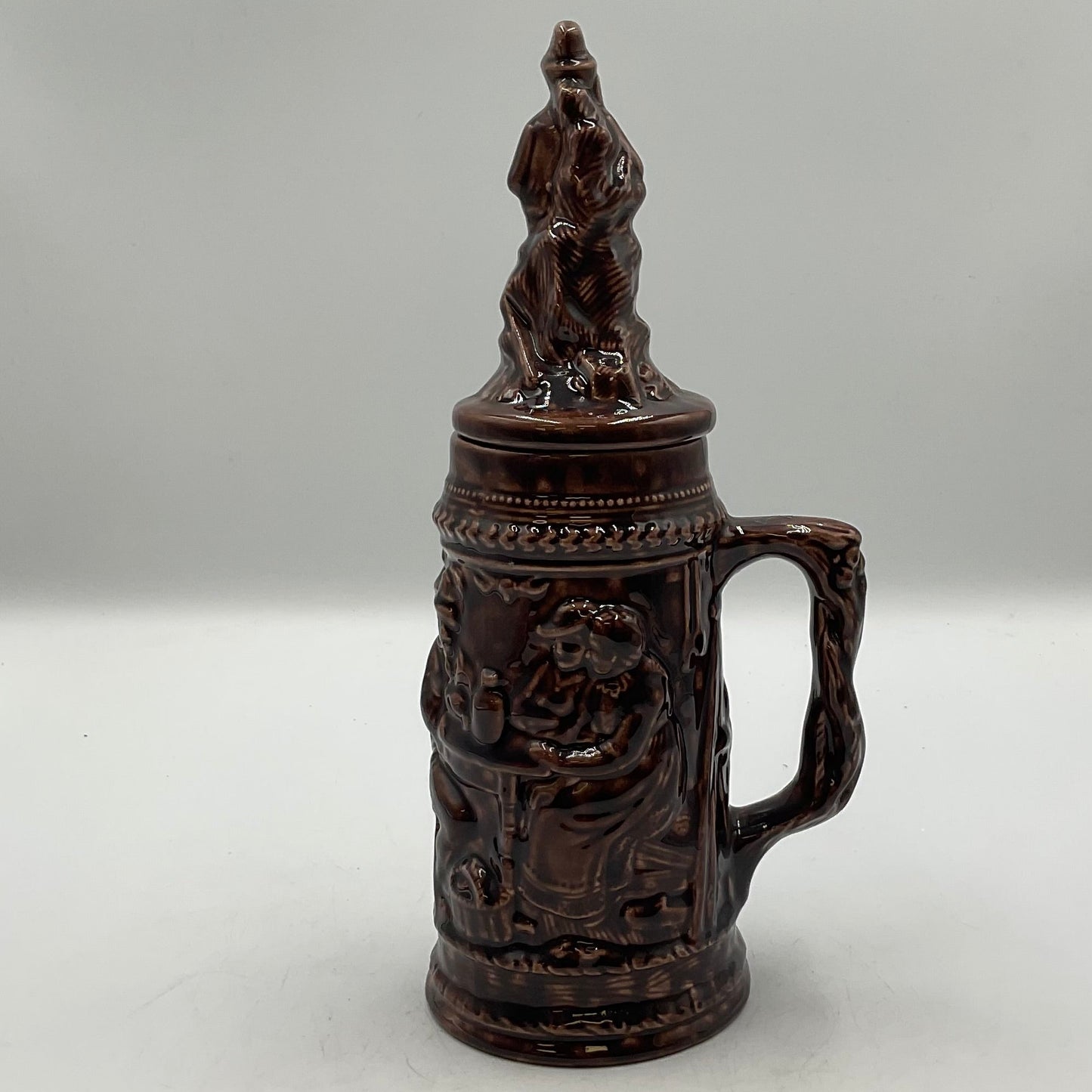 Vintage Glazed Pottery 3D Embossed Ceramic Beer Stein Gerz Germany