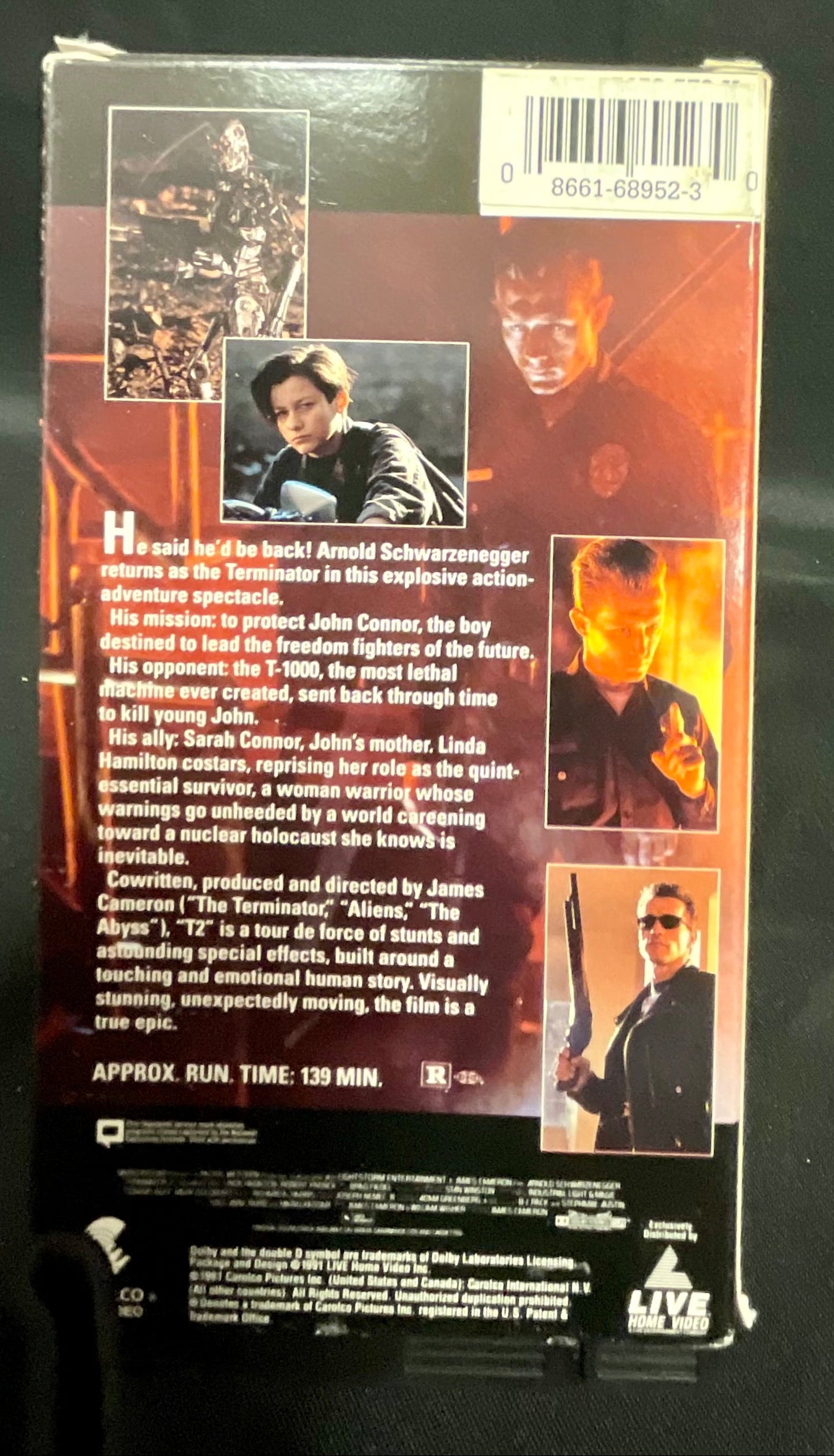 Terminator 2 Judgement Day Vintage 1991 VHS Video Tape Movie Arnold Schwarzenegger Unsealed