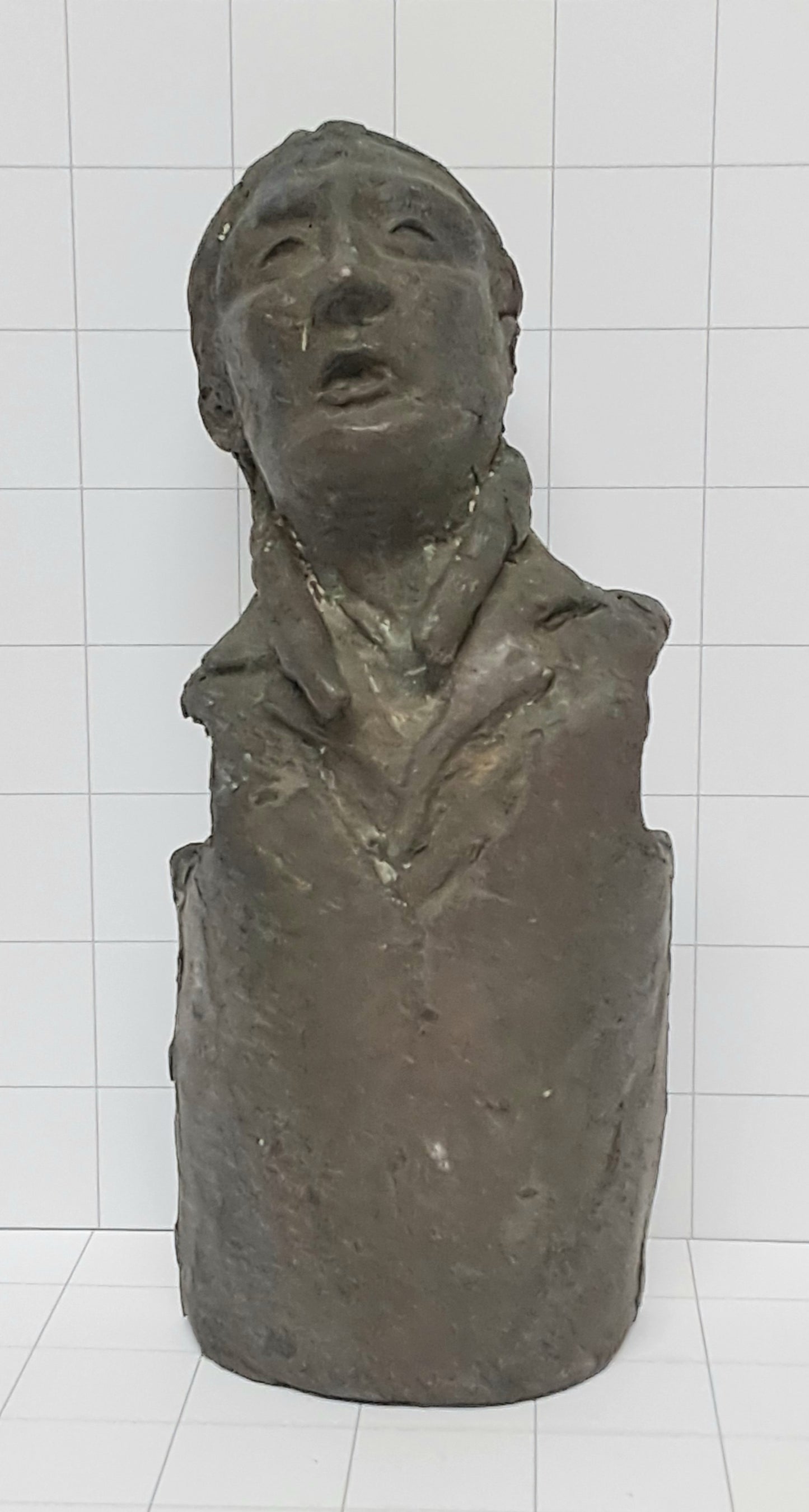 Bronze Bust of Native American in Waistcoat