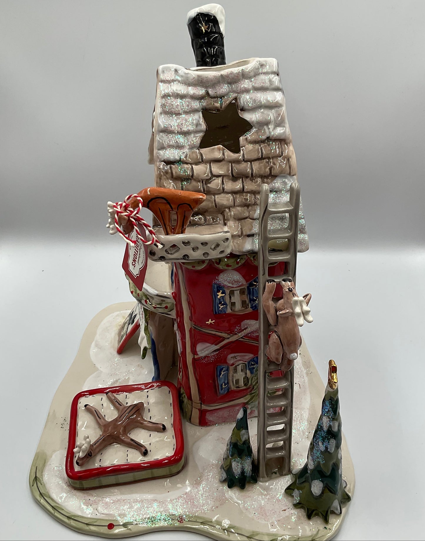 Blue Sky Clayworks Rudolph’s Flight School Tea Light Candle House