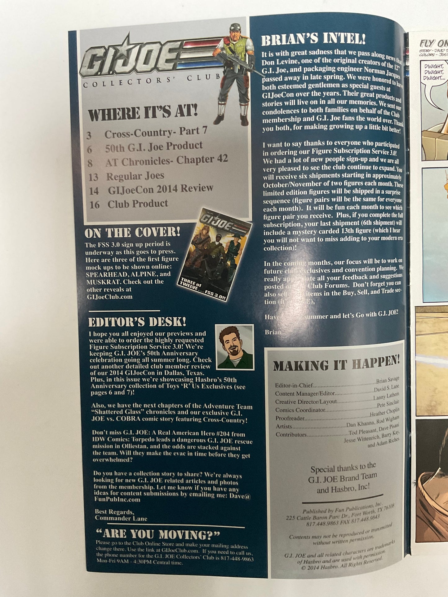 GI JOE Collecters Club Magazine Vintage July 2014 Three of Twelve FSS 3.0