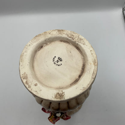 Capodimonte Porcelain Floral Designed Flower Vase Vintage