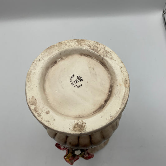 Capodimonte Porcelain Floral Designed Flower Vase Vintage