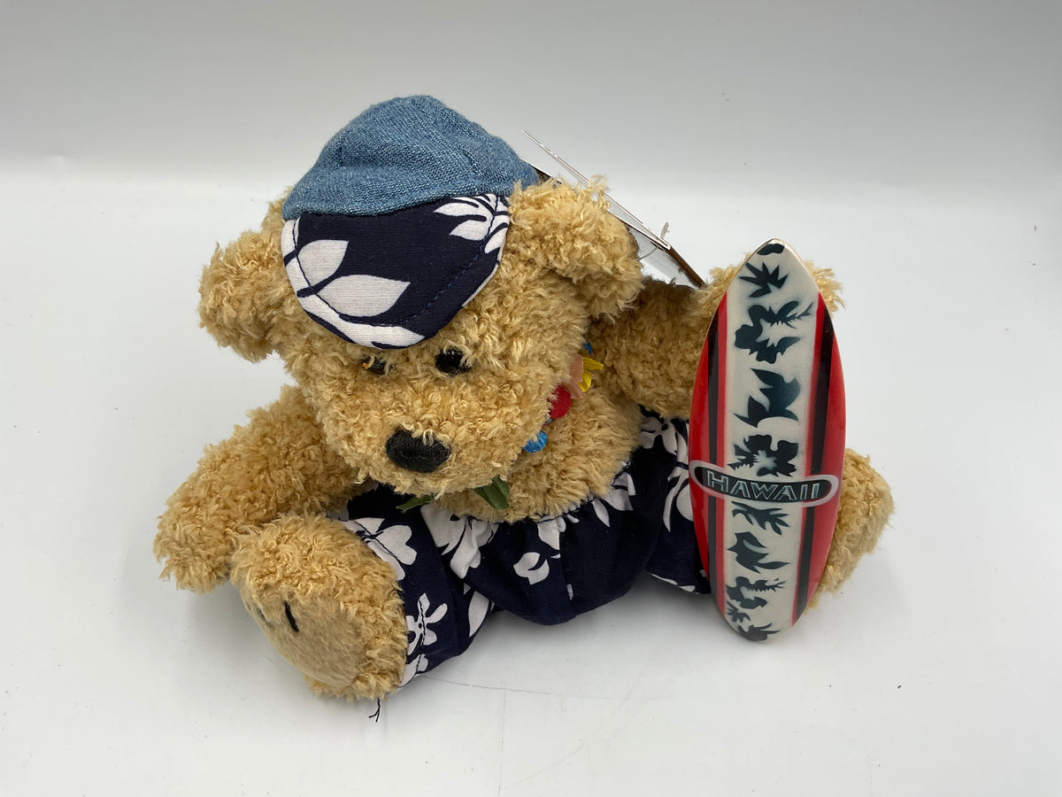 Keikiokekai Hawaiian Collectable Passport Surfer Teddy Bear w/ Surfboard