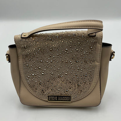 Steve Madden Biege Cream Handbag Shoulder Bag Jeweled Accents