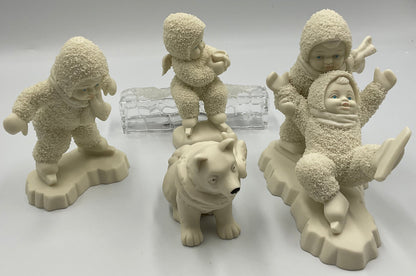 Department 56 Snowbabies Winter Tales Ice Skating Figurines Set of 4 Retired