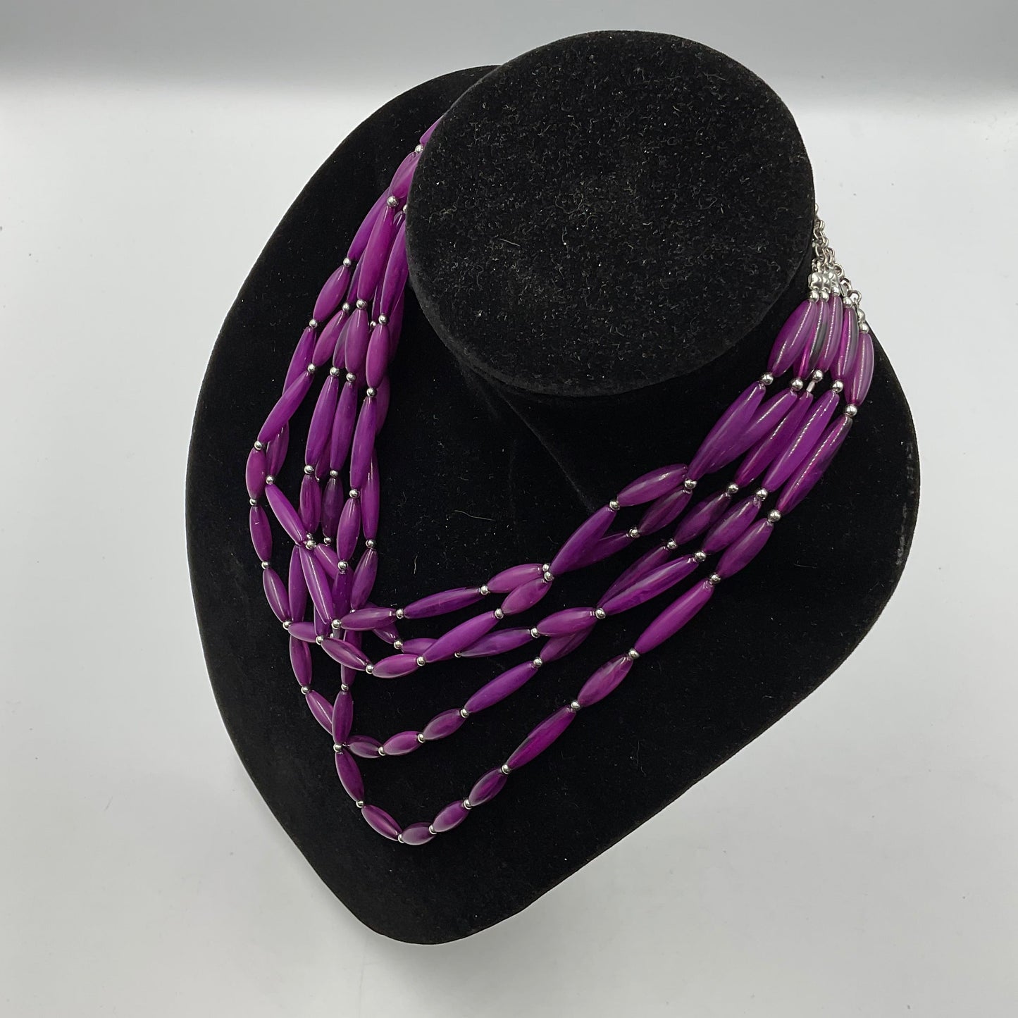 Purple Long Beaded Necklace
