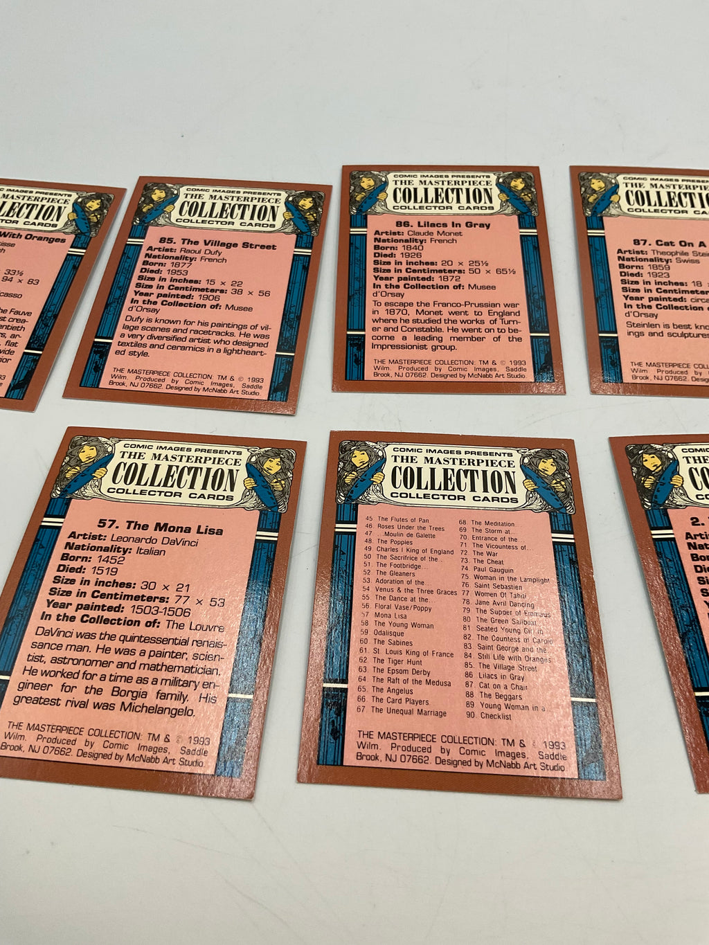 1993 The Masterpiece Collection Fine Art Trading Cards 10-Card Reader Lot
