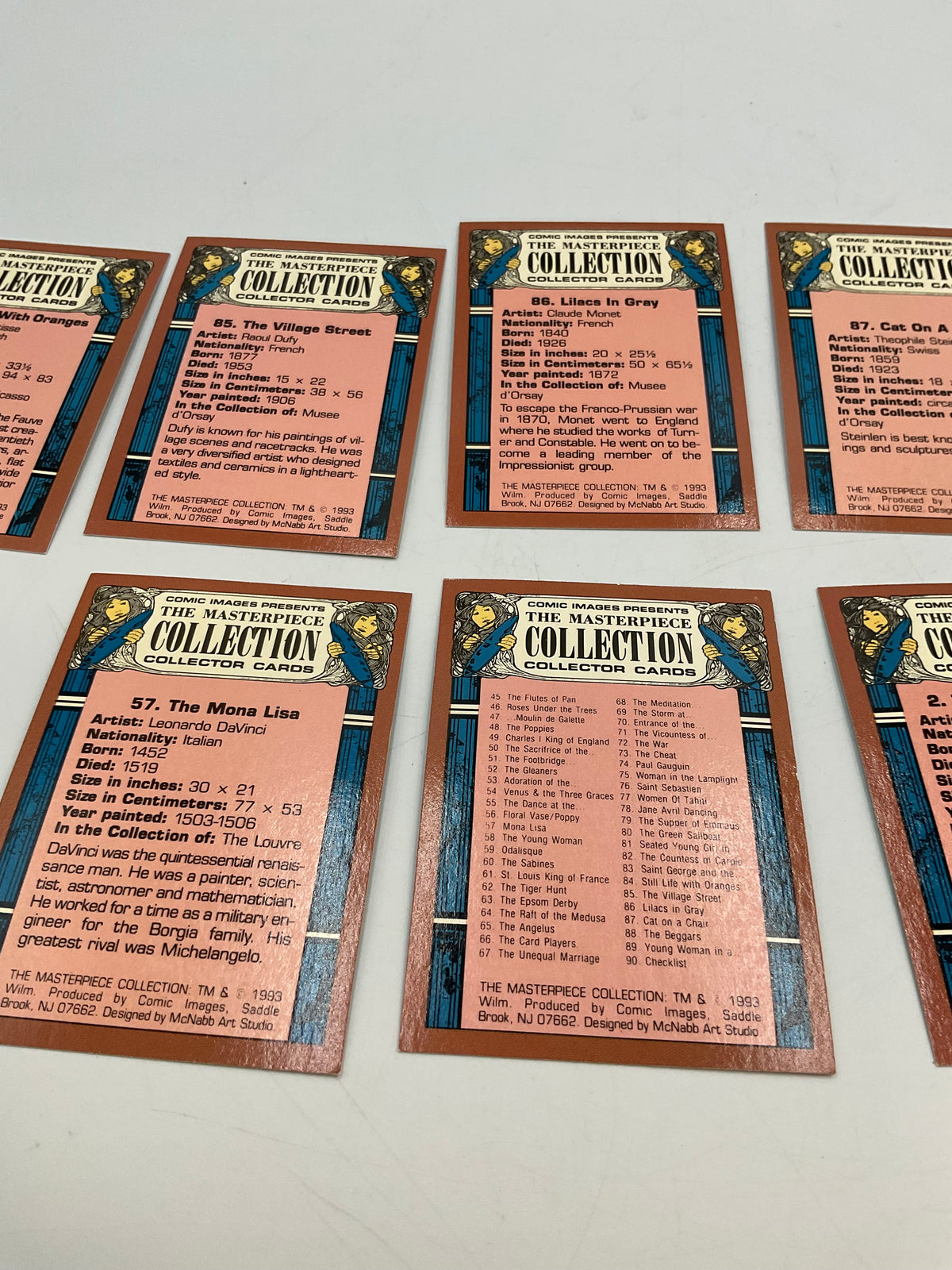 1993 The Masterpiece Collection Fine Art Trading Cards 10-Card Reader Lot
