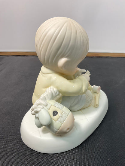 Precious Moments Vintage 1987 Love Is The Glue That Mends Hand Painted Porcelain Collectible Figurine