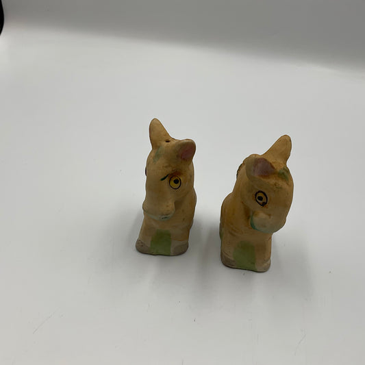 Vintage Ceramic Donkey Salt and Pepper Shakers