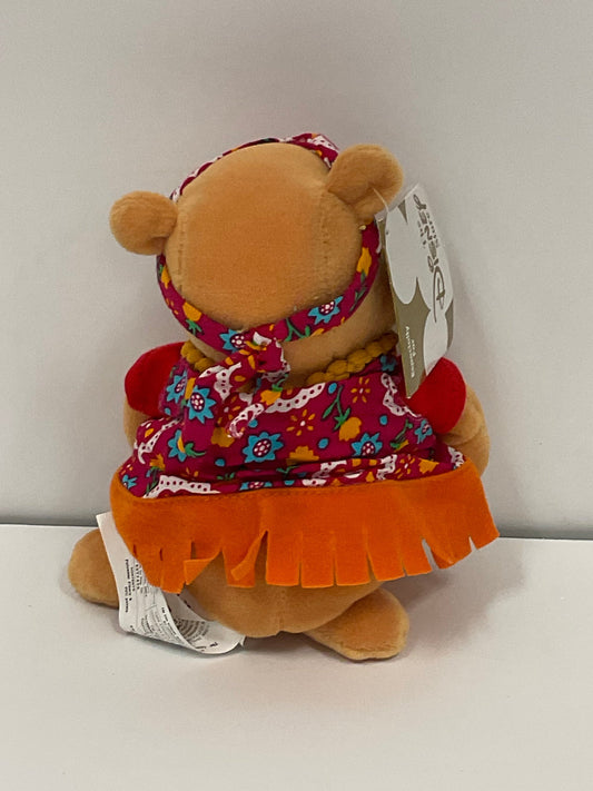 Flower Power Hippy Winnie the Pooh Bear Vintage Mini Beanbag Beanie Plush Disney Collectible