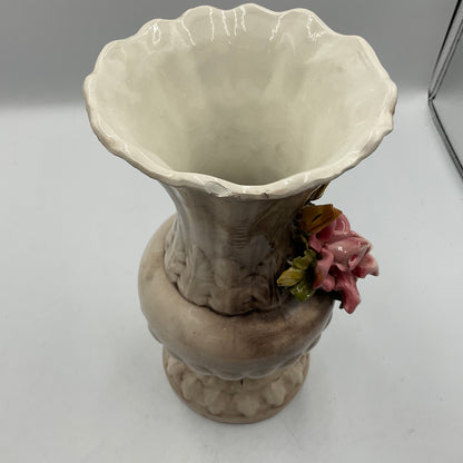 Capodimonte Porcelain Floral Designed Flower Vase Vintage