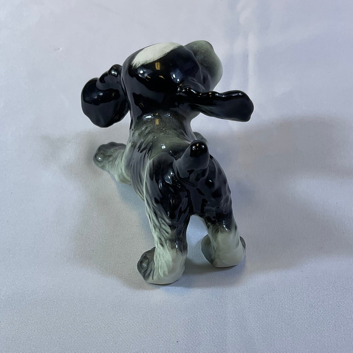 Goebel Vintage Black White Cocker Spaniel Dog Porcelain Figurine #30105 Made in West Germany