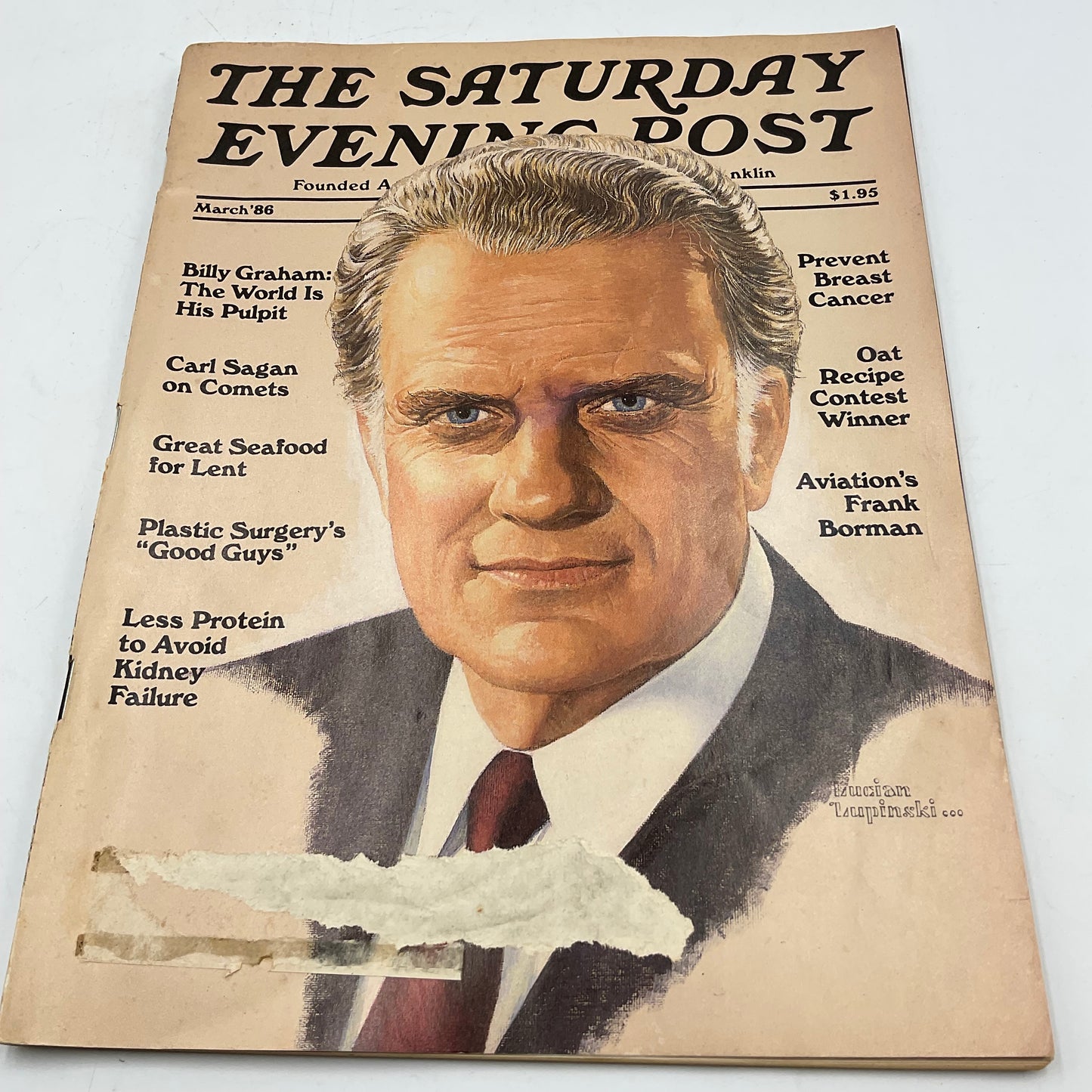 The Saturday Evening Post Vintage March 1986 Billy Graham
