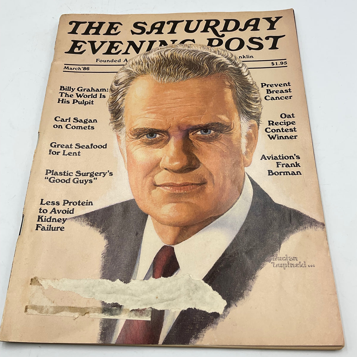 The Saturday Evening Post Vintage March 1986 Billy Graham