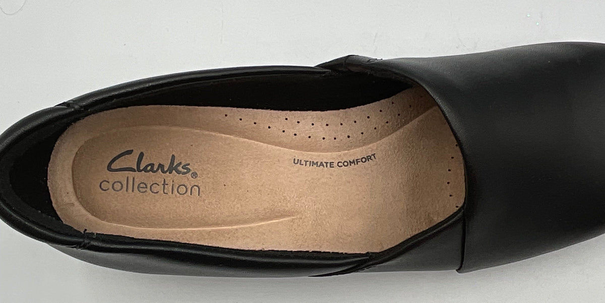 Clark’s Collection Juliet Palm Size 9 US Black Leather Cuir Noir Shoes