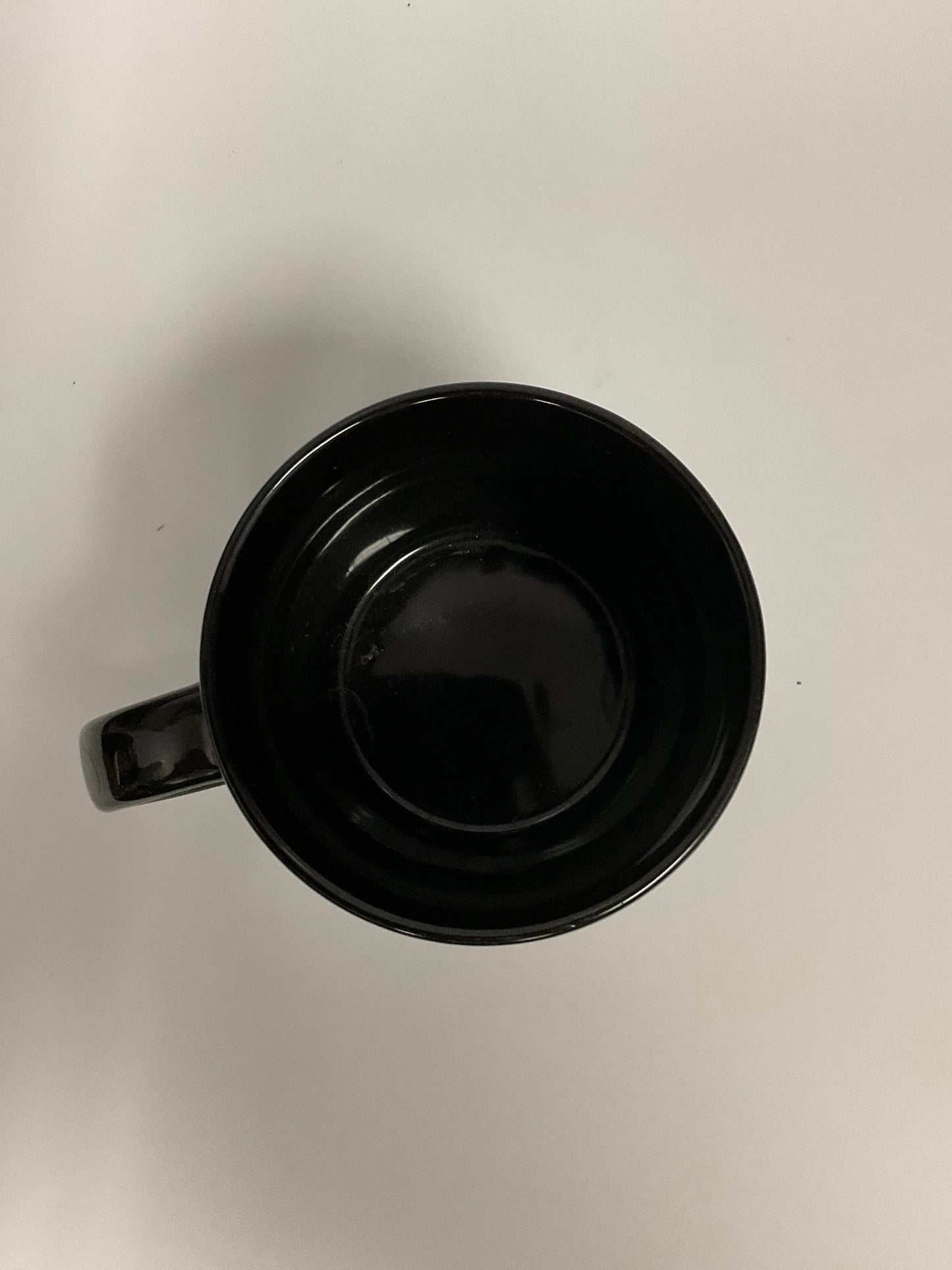 Starbucks Coffee Cup Black Ceramic Wide Mug Oversized Green Logo 14 Fl Oz Excellent Condition