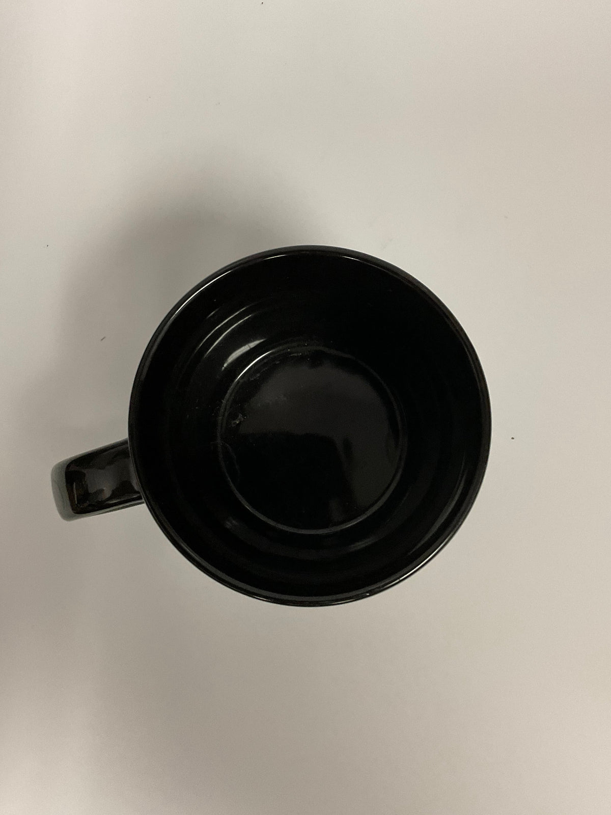 Starbucks Coffee Cup Black Ceramic Wide Mug Oversized Green Logo 14 Fl Oz Excellent Condition