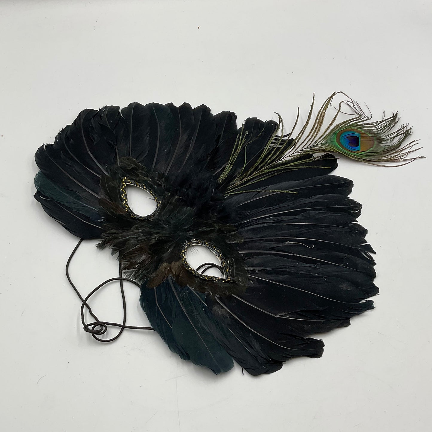 Ready JB Black Masquerade Peacock Feathers Mask