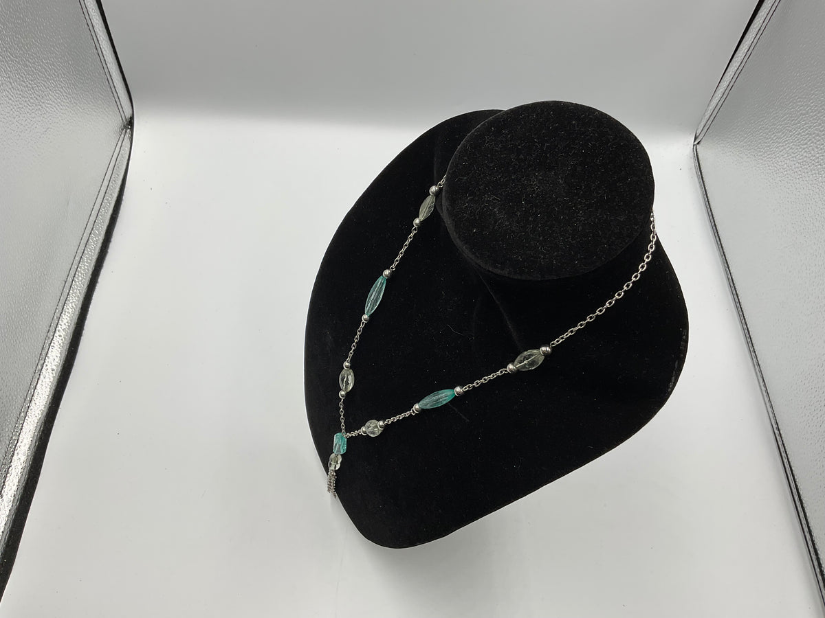 Crystal Blue Beaded Necklace