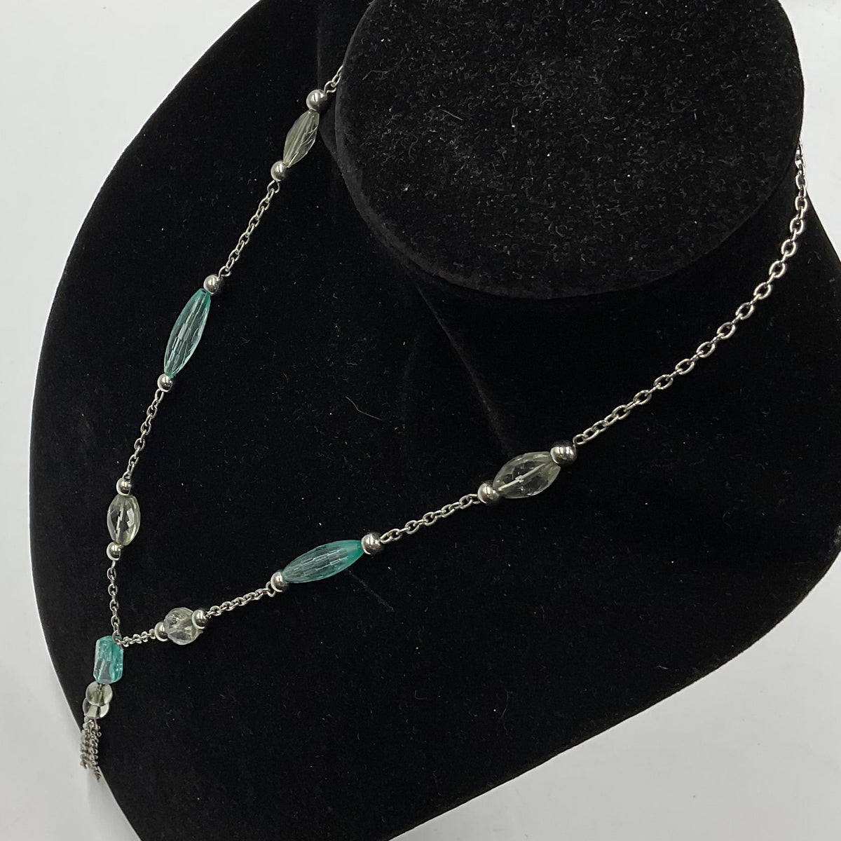 Crystal Blue Beaded Necklace