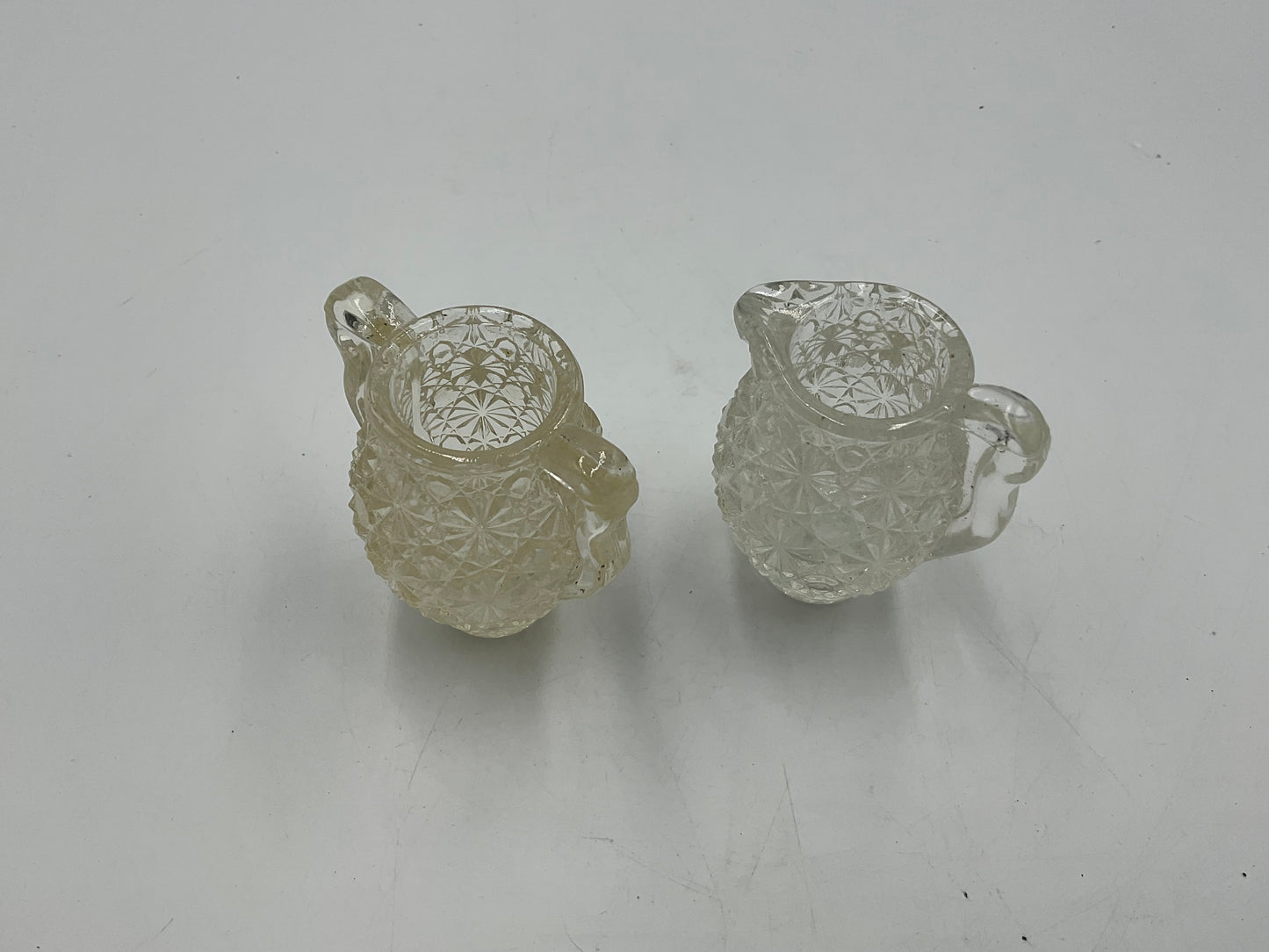 Mini Vintage Crystal Glass Toothpick Holder Pitchers With Crystal Tray