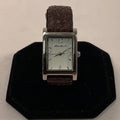 Eddie Bauer Quartz Silvertone Women's Watch Braided Brown Leather Band Working New Battery