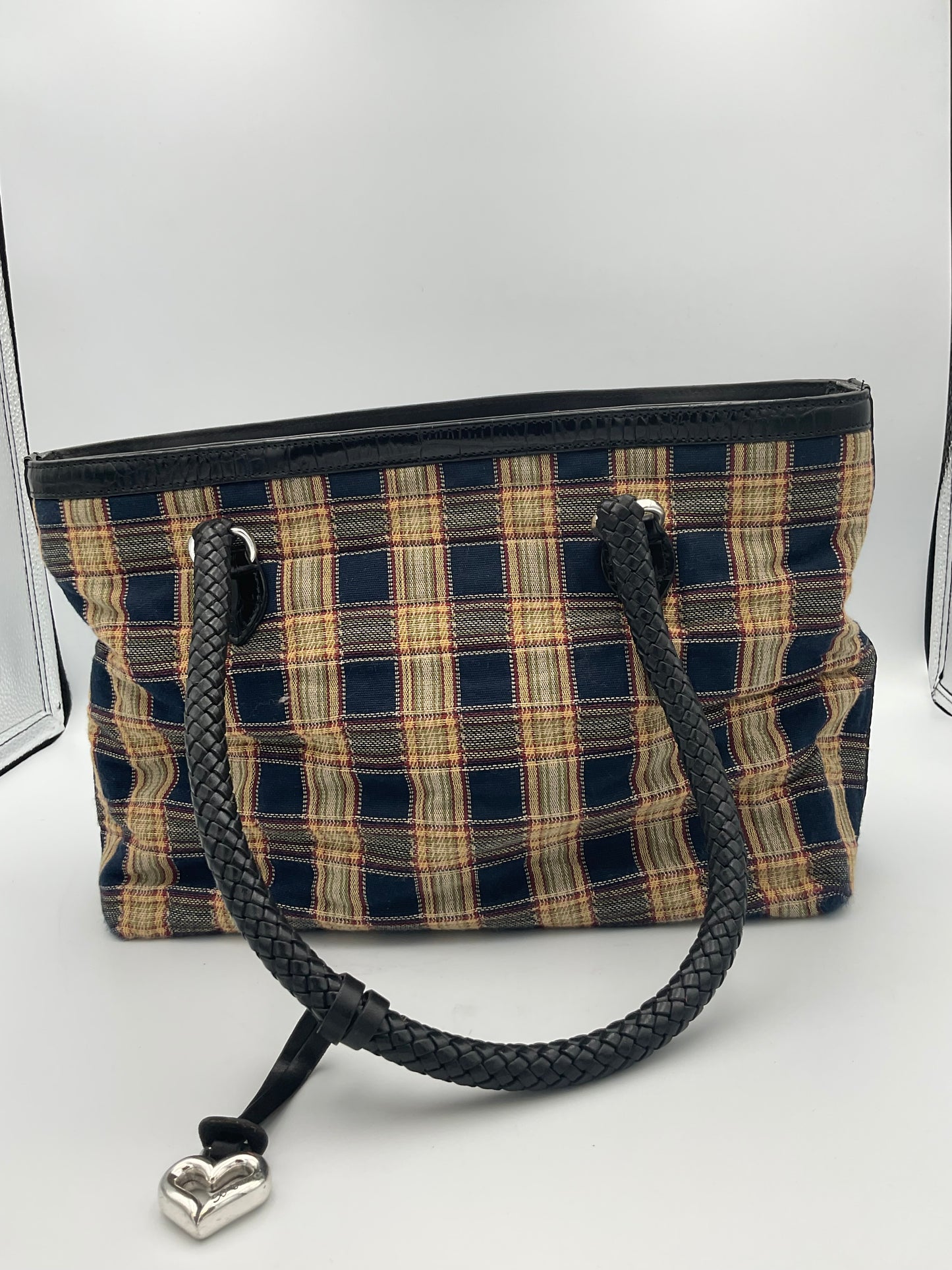 Brighton Blue and Cream Plaid  Tote Bag