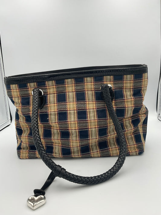 Brighton Blue and Cream Plaid  Tote Bag