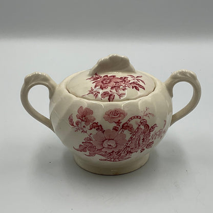 Royal Staffordshire Charlotte Pink Flower Sugar Bowl Made in England